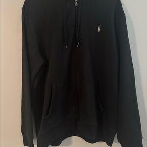 Polo by Ralph Lauren Black Full-Zip Hoodie with Embroidered Pony